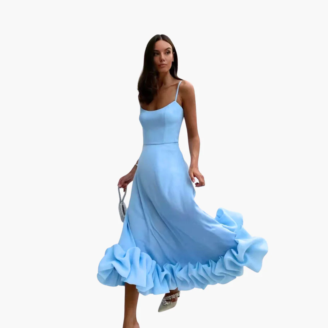 Elegantes fließendes Kleid für Frauen - mit Rüschen am Saum - Image 8