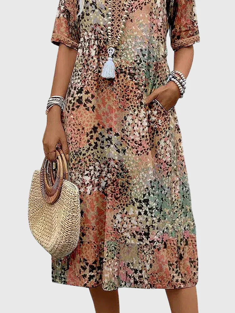 Elegantes florales Midikleid für Frauen - Perfekt für Sommeranlässe - Image 2