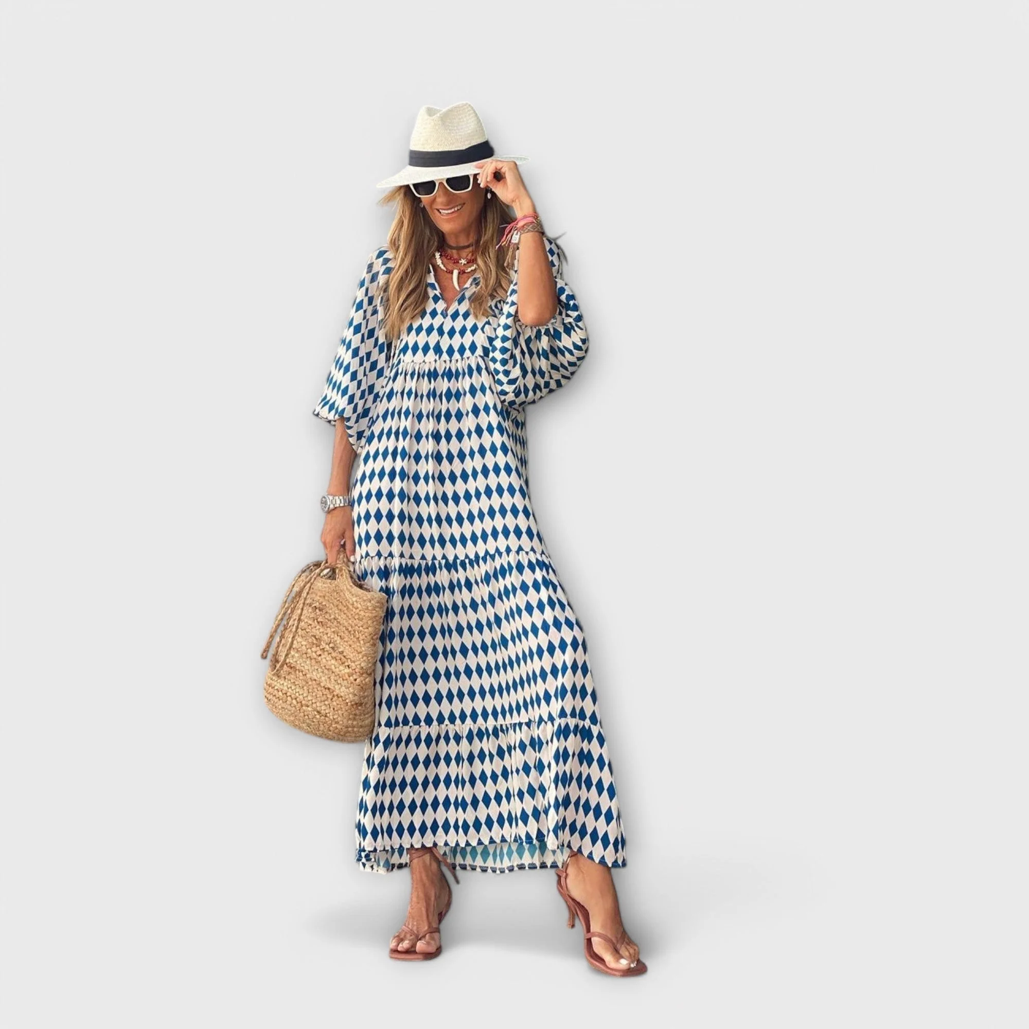 Elegantes geometrisches Maxikleid - Image 7