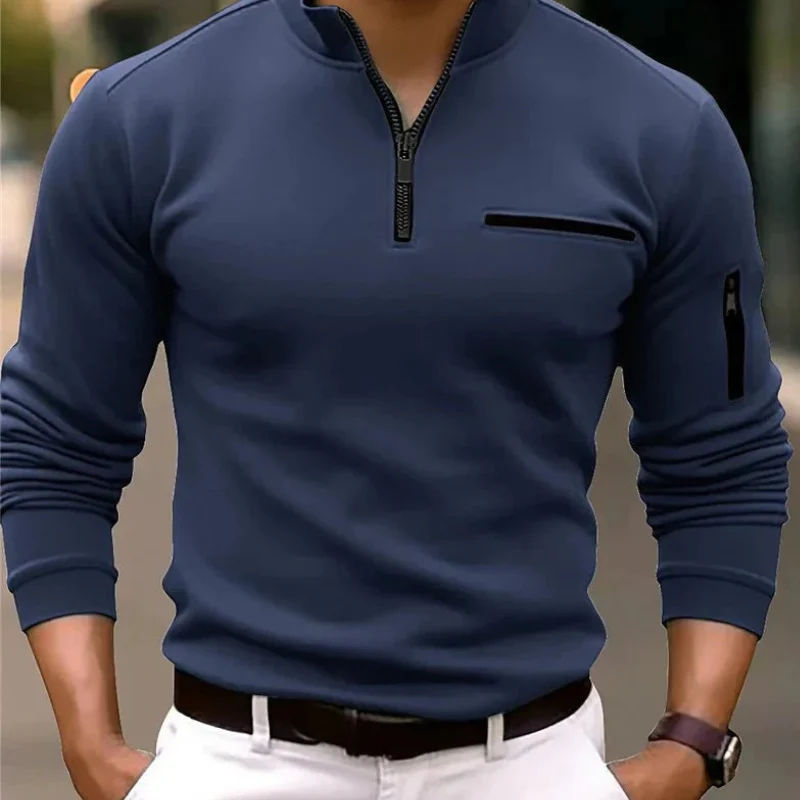 Elegantes Herrenhemd mit viertel Reißverschluss | Langarm - Image 3
