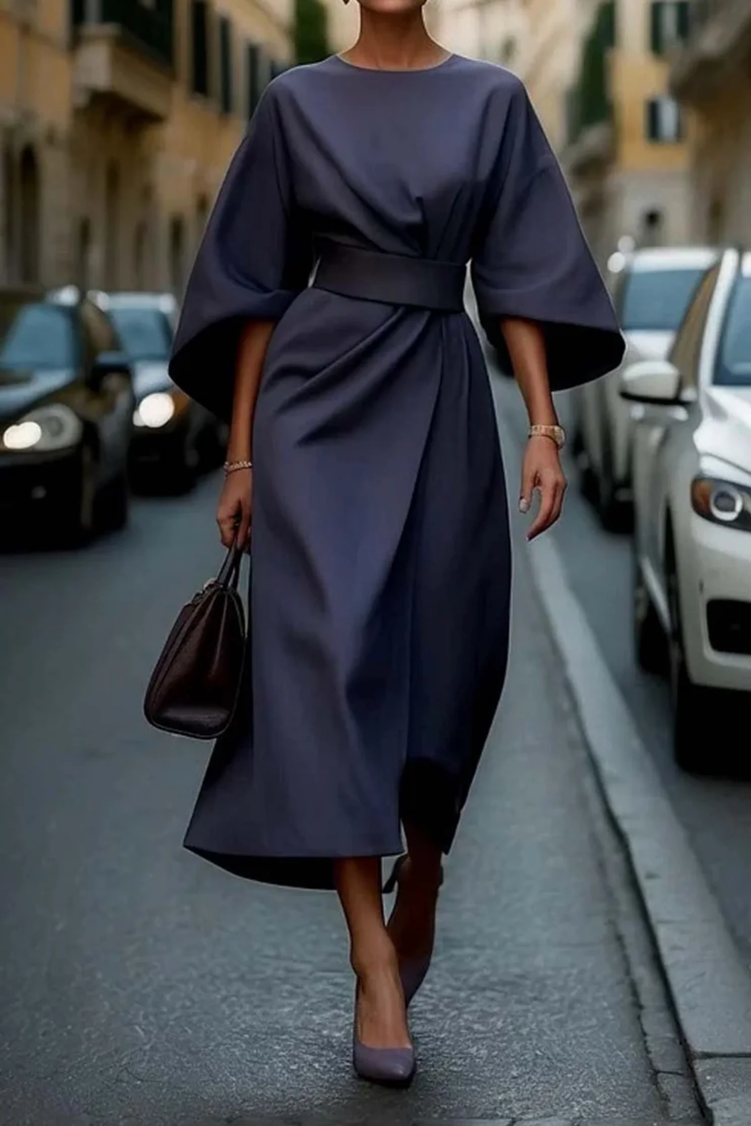 Elegantes Kleid mit Laternenärmeln für Frauen - Zeitlose Eleganz für jeden Anlass - Image 2