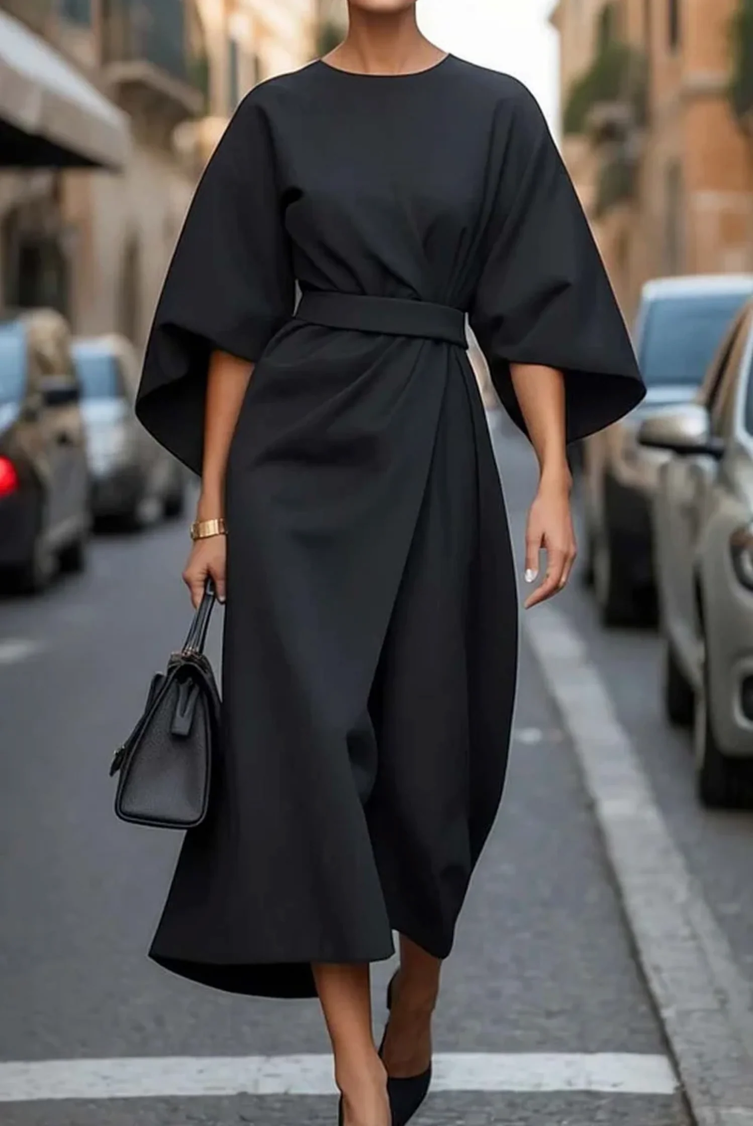 Elegantes Kleid mit Laternenärmeln für Frauen - Zeitlose Eleganz für jeden Anlass - Image 4