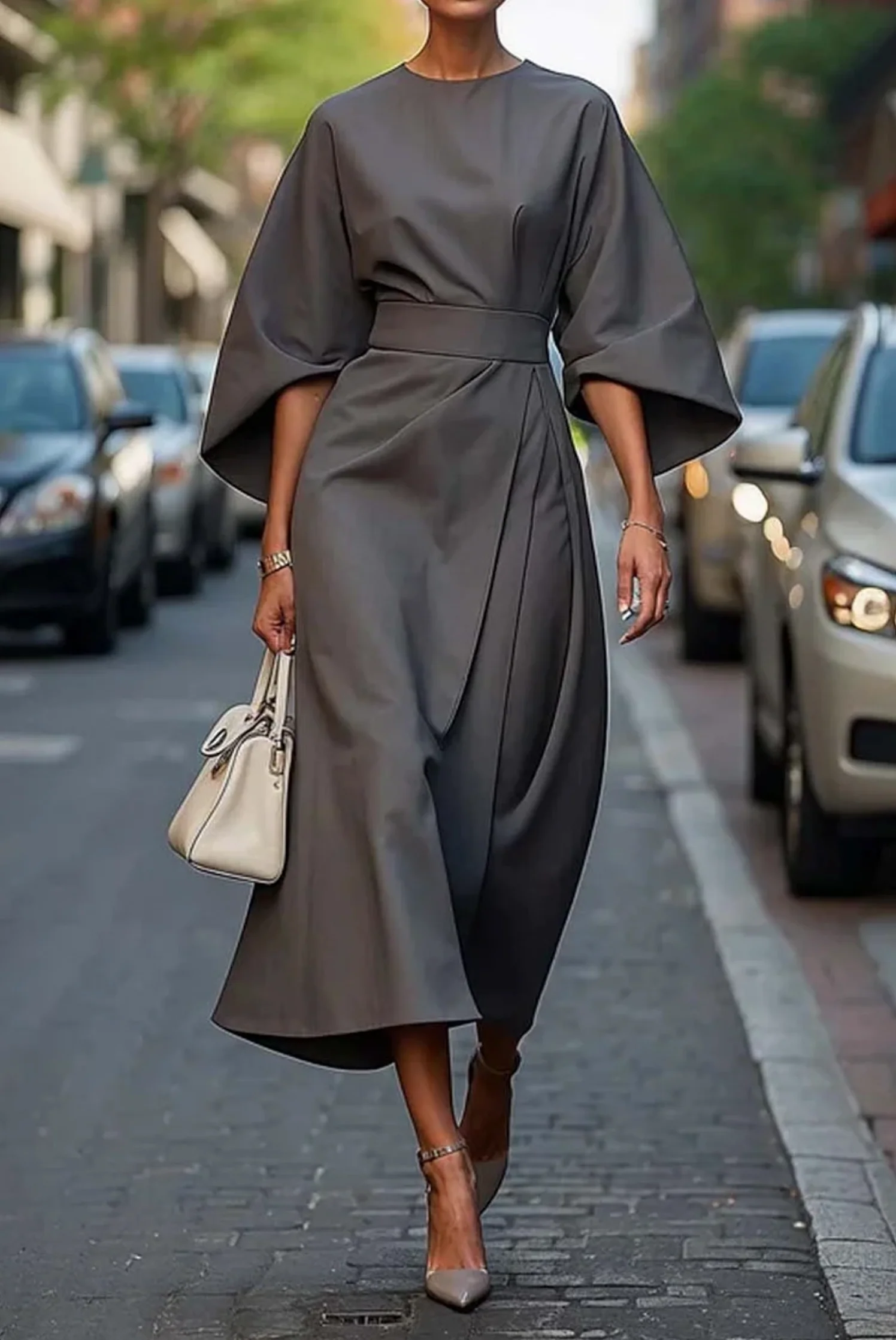 Elegantes Kleid mit Laternenärmeln für Frauen - Zeitlose Eleganz für jeden Anlass - Image 6