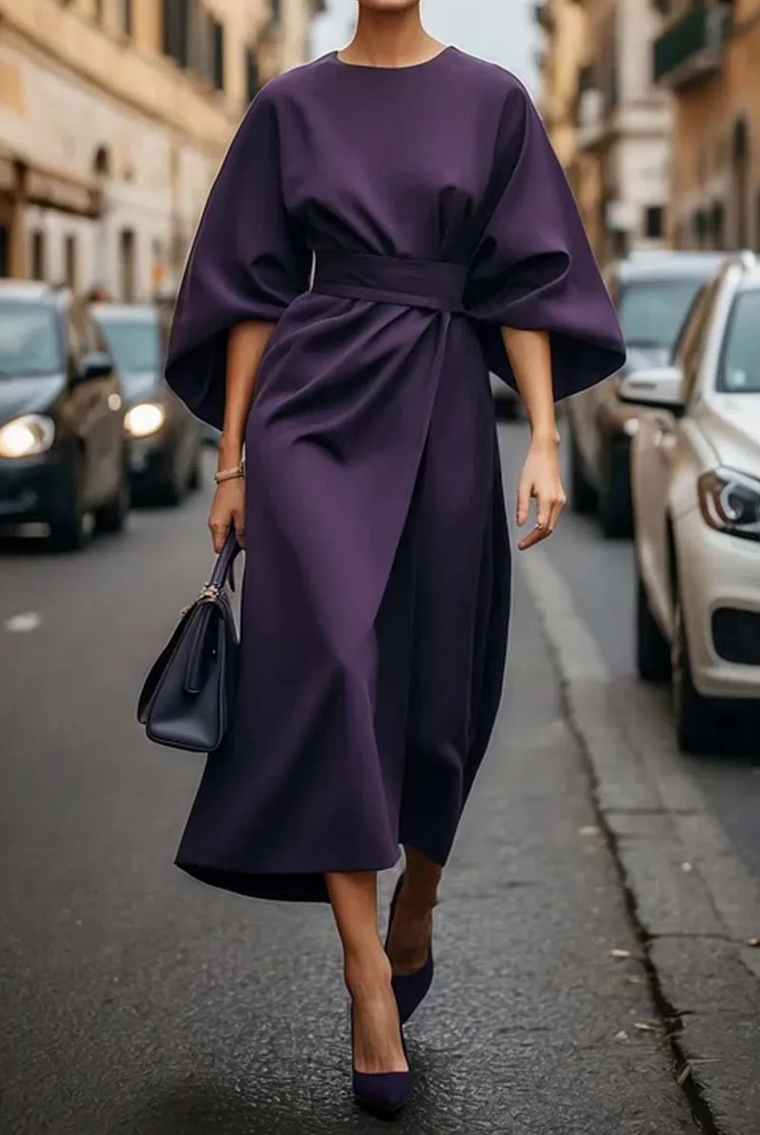 Elegantes Kleid mit Laternenärmeln für Frauen - Zeitlose Eleganz für jeden Anlass - Image 7