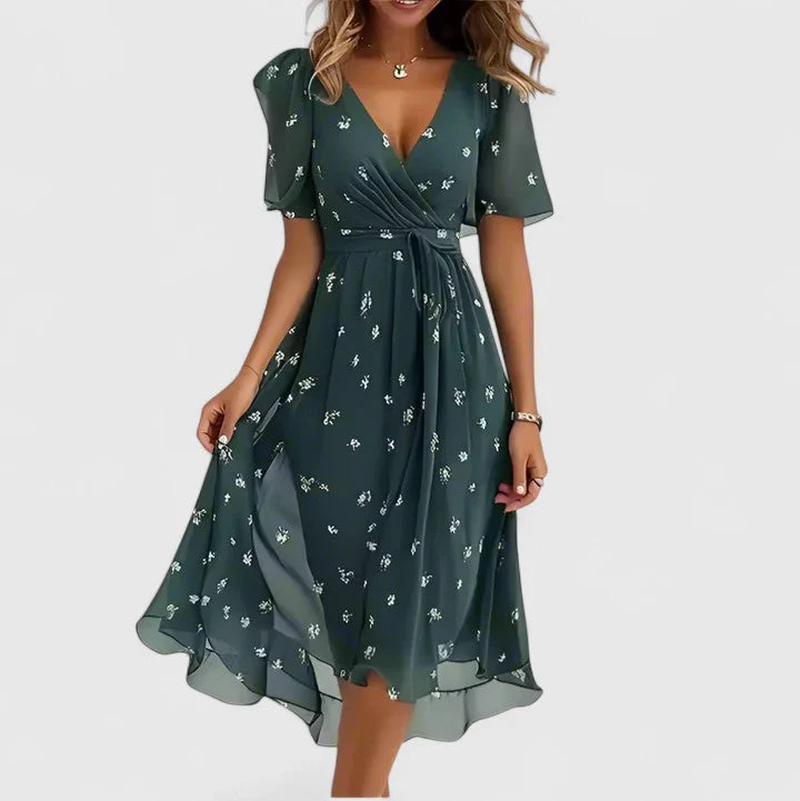 Elegantes kurzes Kleid für Frauen | Blumenmuster | Sommerkleid - Image 3
