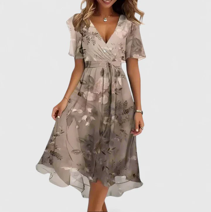 Elegantes kurzes Kleid für Frauen | Blumenmuster | Sommerkleid - Image 6