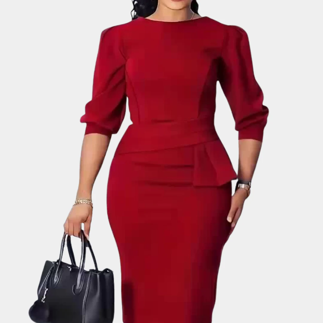 Elegantes Midikleid mit Rüschen für Frauen – Ideal für Herbst und Winter - Image 6