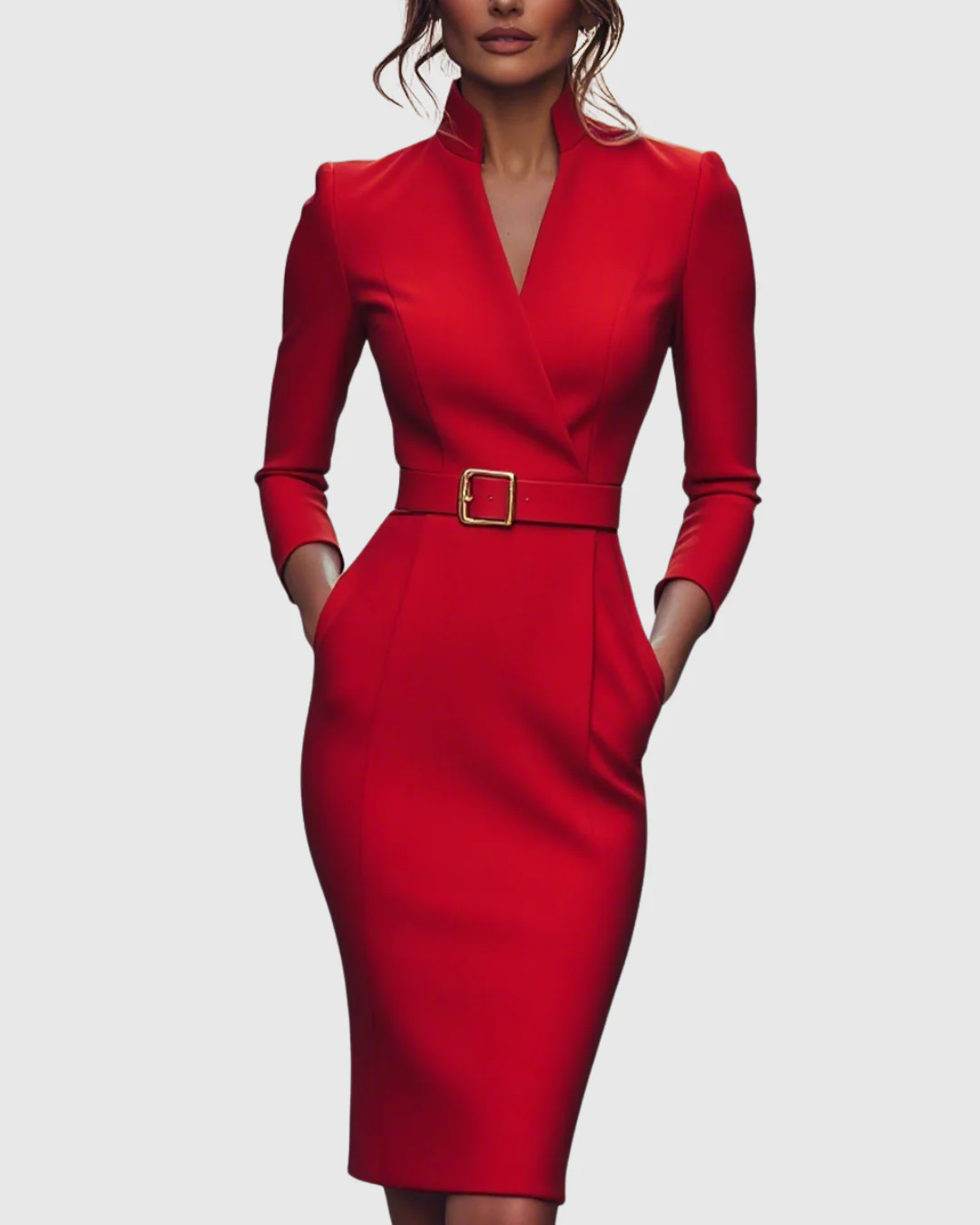 Elegantes Midikleid mit Wickelausschnitt für Damen - Vielseitig und Stilvoll - Image 12