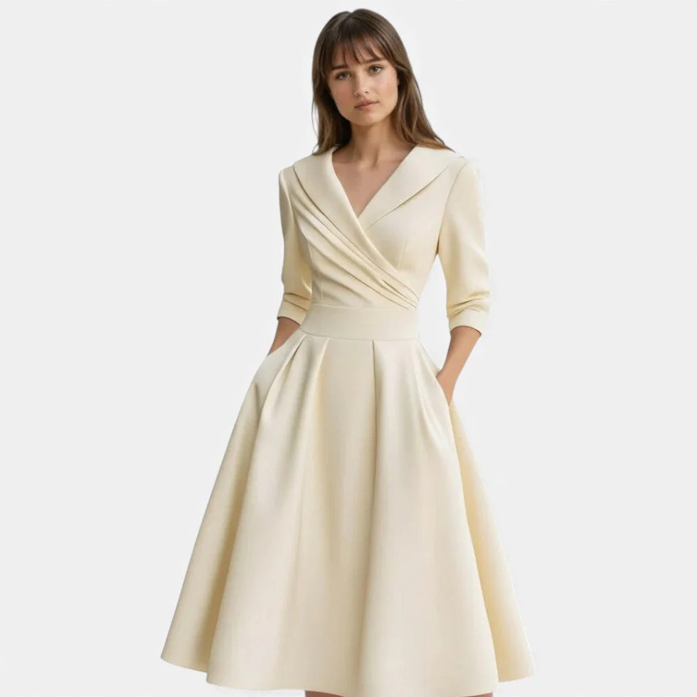 Elegantes Midikleid mit Wickeloptik für Damen - Image 2