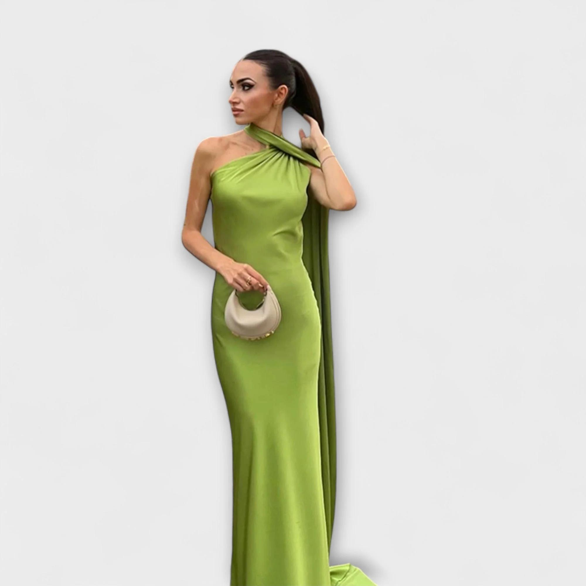 Elegantes Off-Shoulder Halter Maxikleid - Image 10