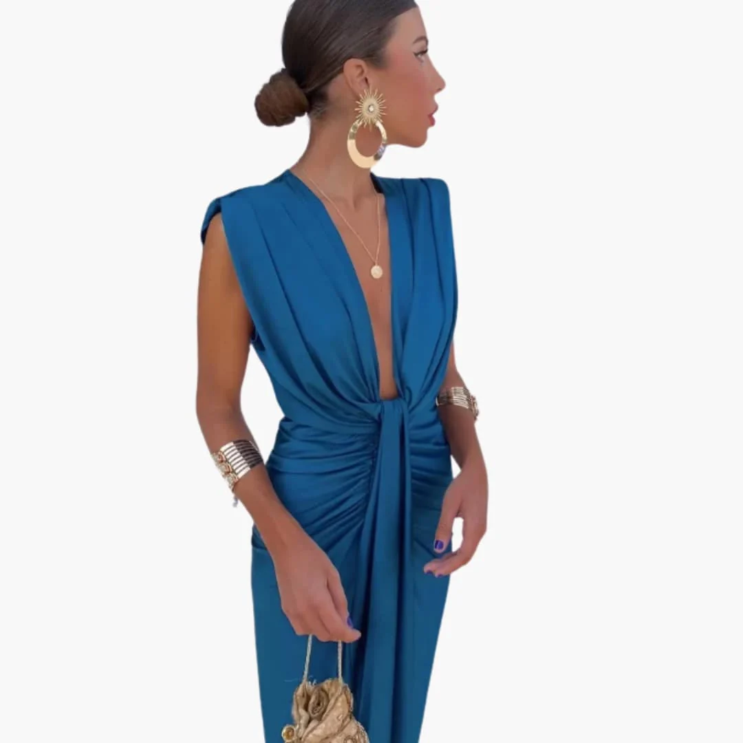 Elegantes Plisseekleid - Damen Maxikleid für festliche Anlässe - Image 2