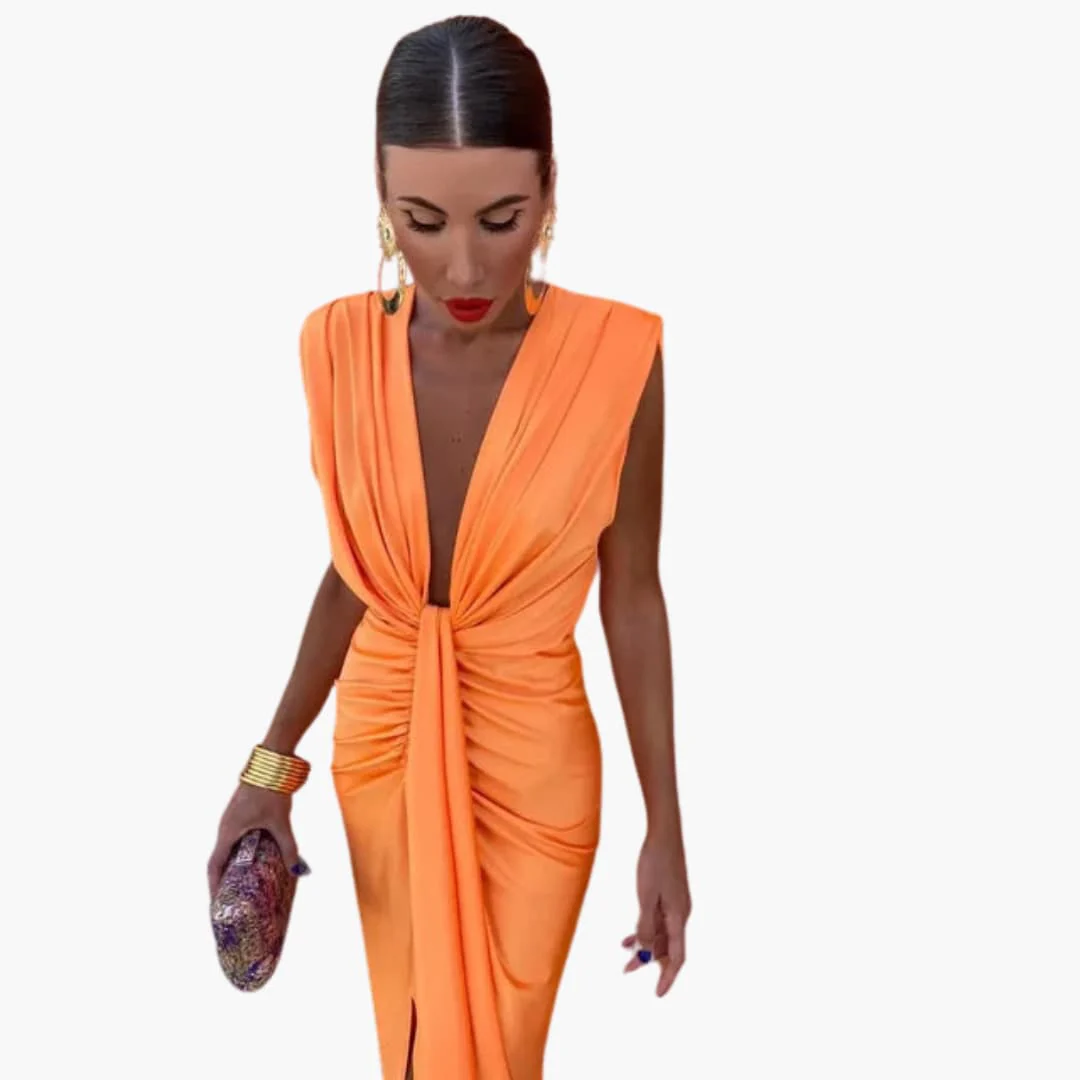 Elegantes Plisseekleid - Damen Maxikleid für festliche Anlässe - Image 3