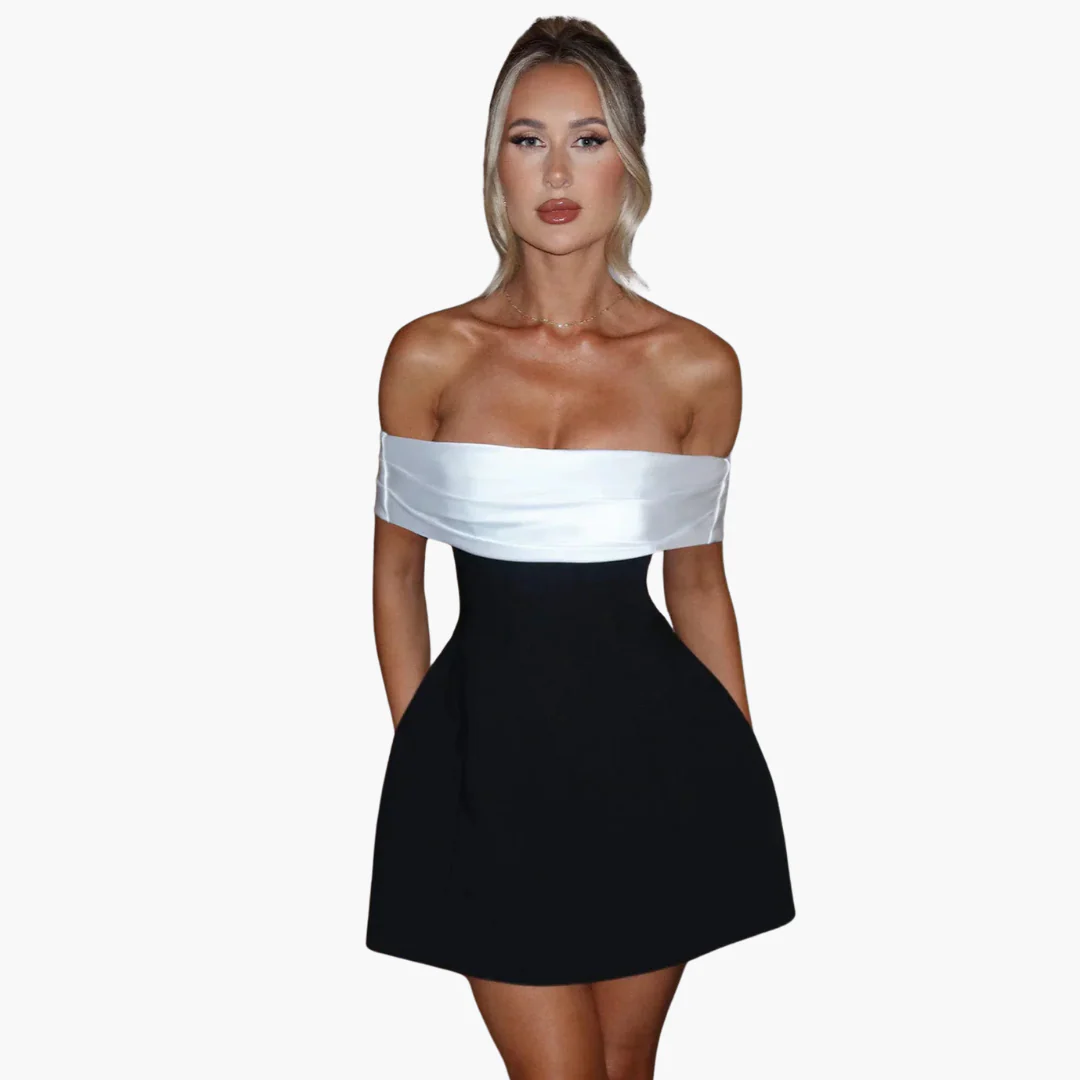 Elegantes schwarzes Kleid für Damen mit Schleifen-Detail hinten - Image 4