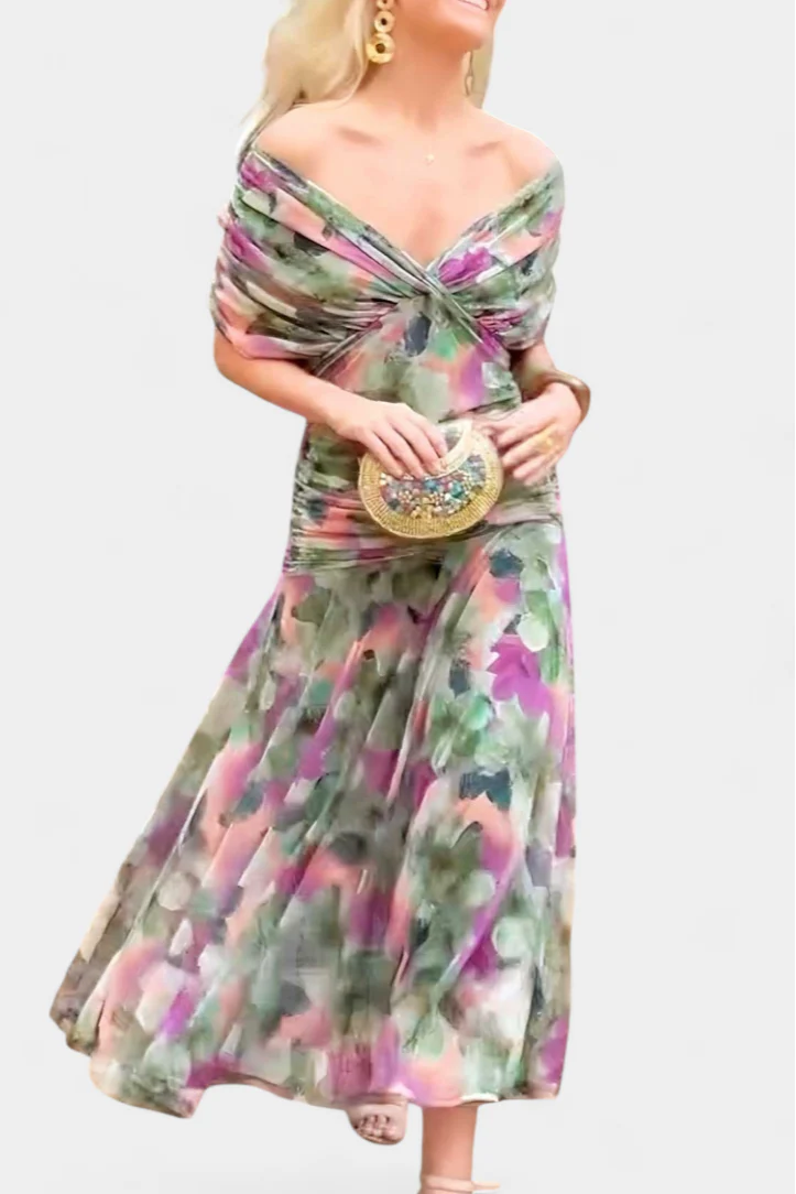 Elegantes Sommerkleid für Frauen mit V-Ausschnitt und Blumenmuster - Image 7