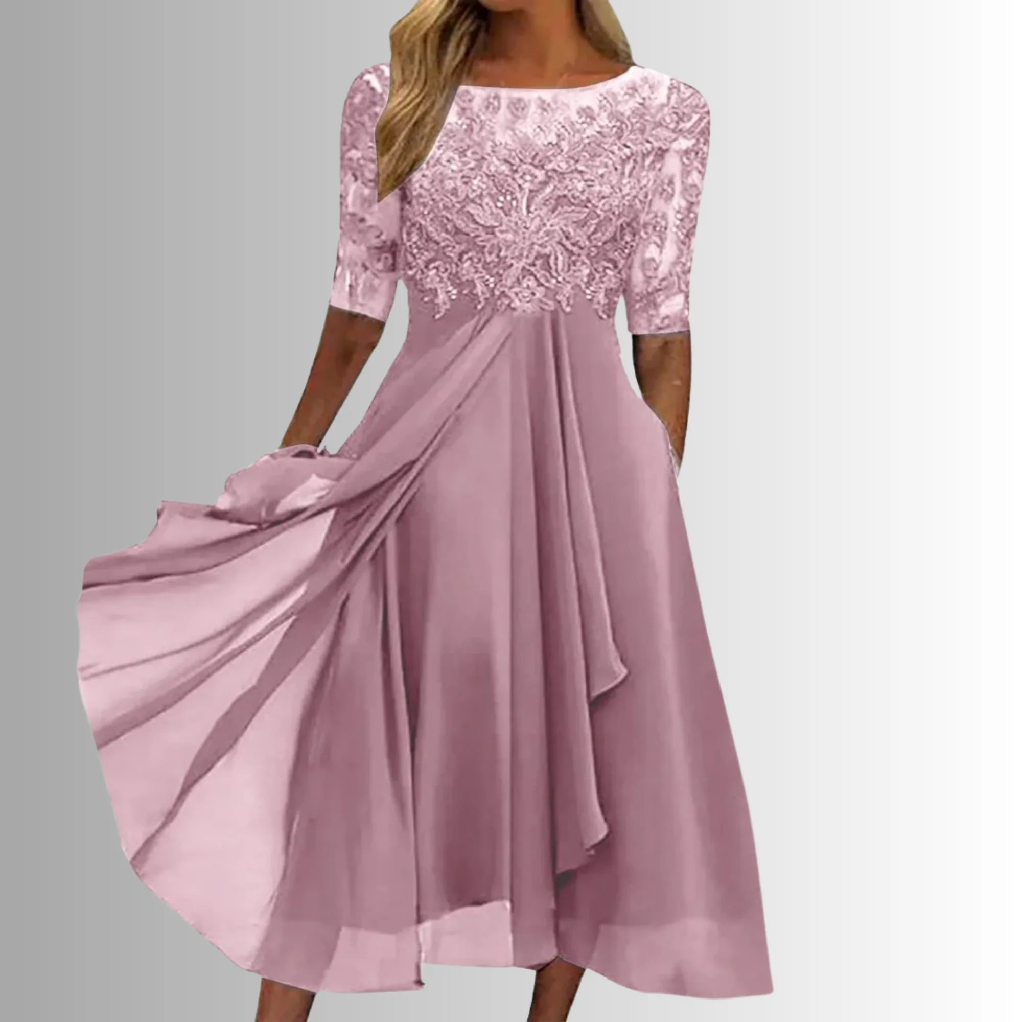 Elegantes Spitzenkleid Damen – Festliche Kleider für Hochzeitsgast und Besondere Anlässe - Image 3