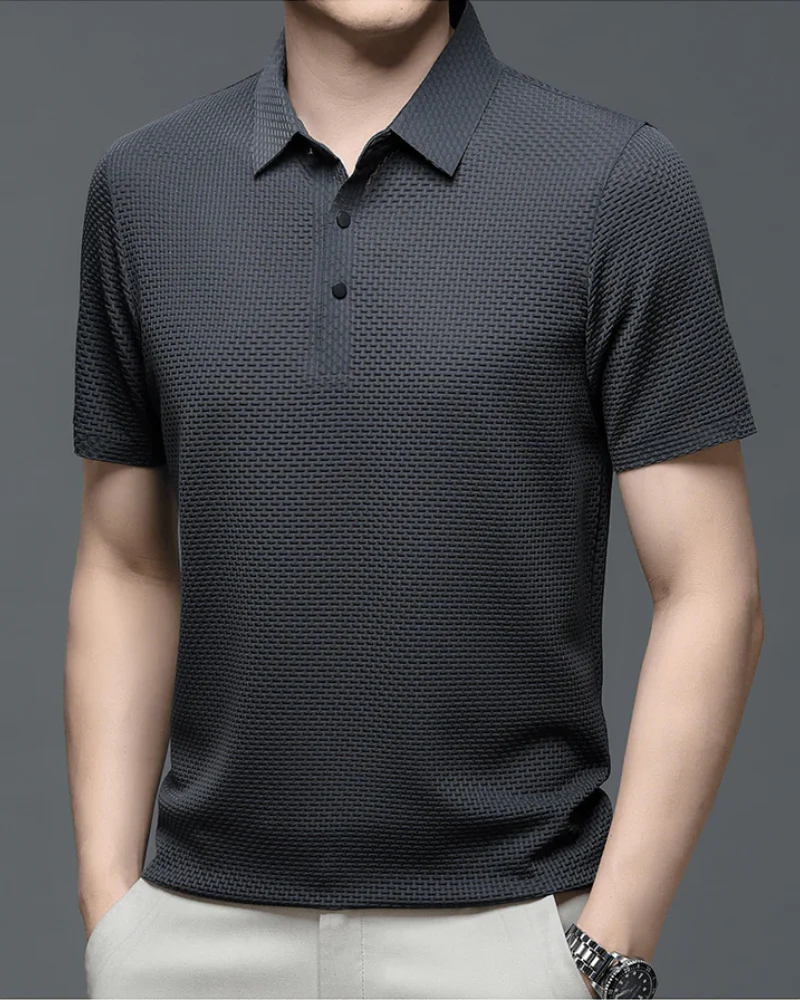 Elegantes strukturiertes Poloshirt für Herren | Kurzarm - Image 3
