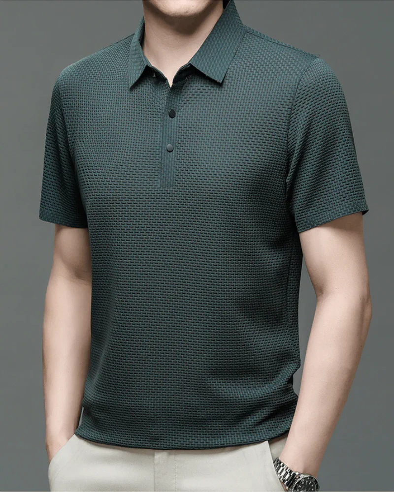 Elegantes strukturiertes Poloshirt für Herren | Kurzarm - Image 8