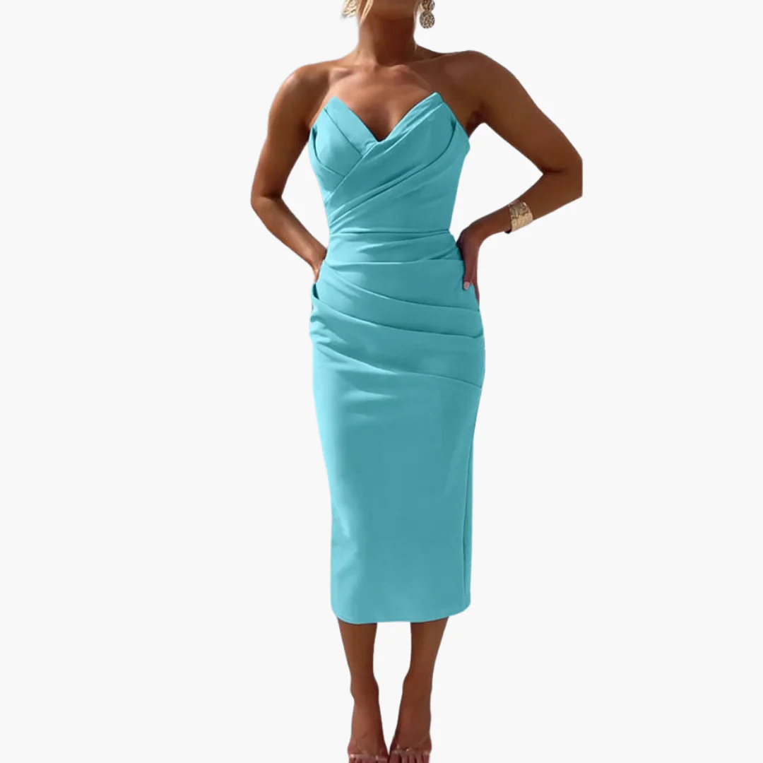 Elegantes trägerloses Kleid für Frauen - figurbetont und stilvoll - Image 2