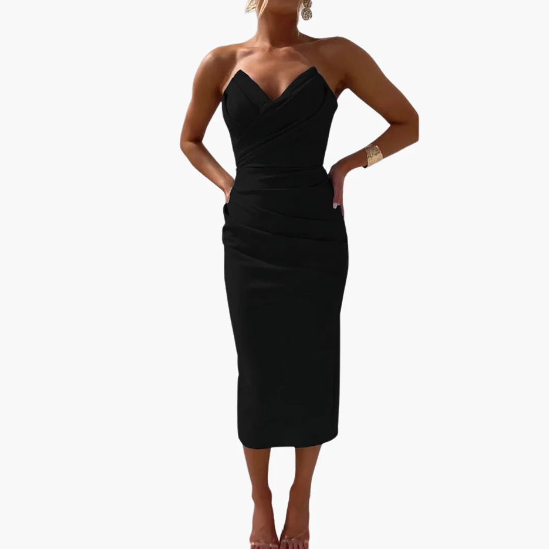 Elegantes trägerloses Kleid für Frauen - figurbetont und stilvoll - Image 4