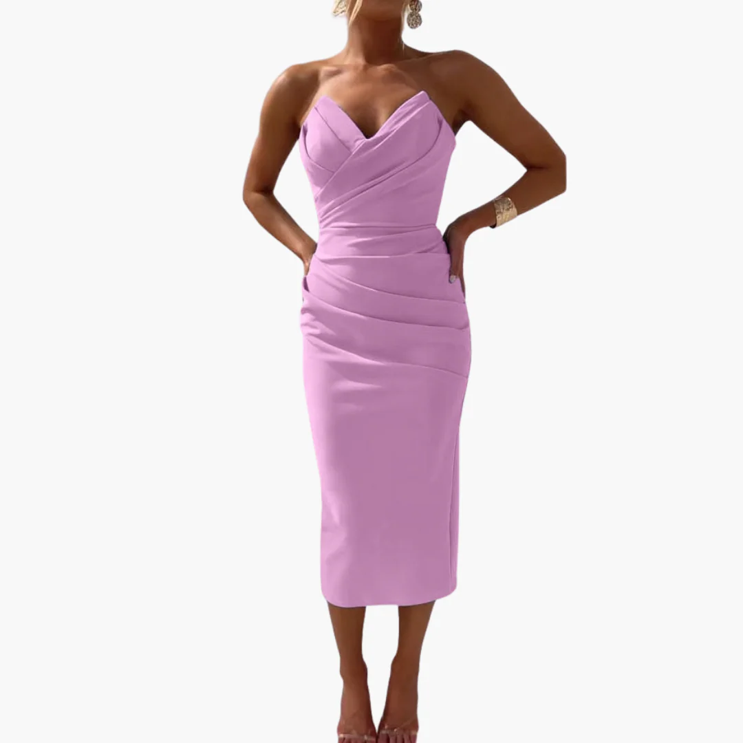 Elegantes trägerloses Kleid für Frauen - figurbetont und stilvoll - Image 5