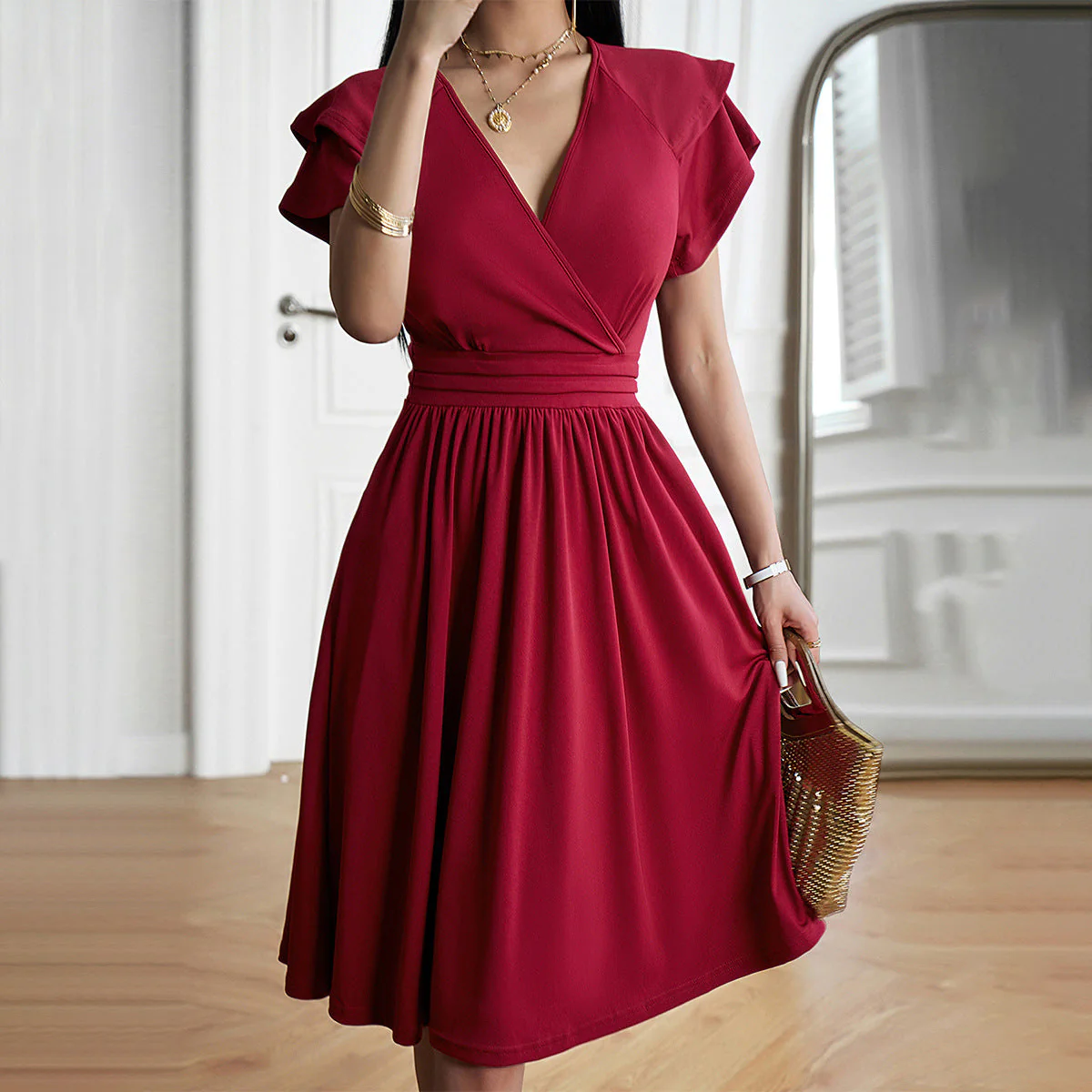 Eleganza™ – Damen Midikleid mit V-Ausschnitt für Elegante Anlässe - Image 10