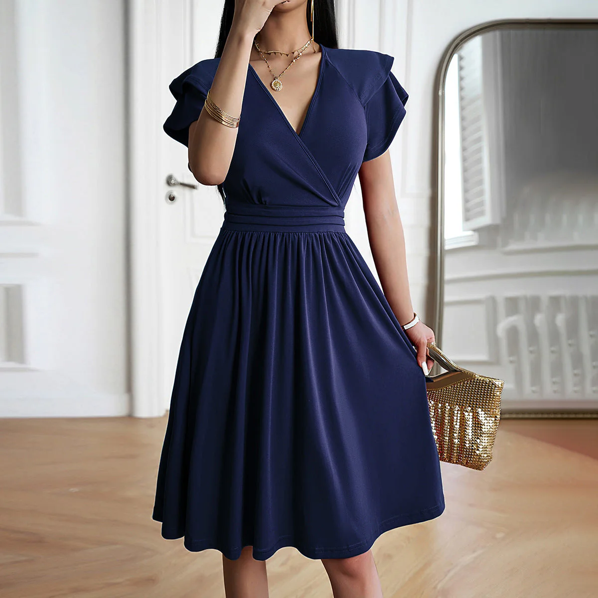 Eleganza™ – Damen Midikleid mit V-Ausschnitt für Elegante Anlässe - Image 2