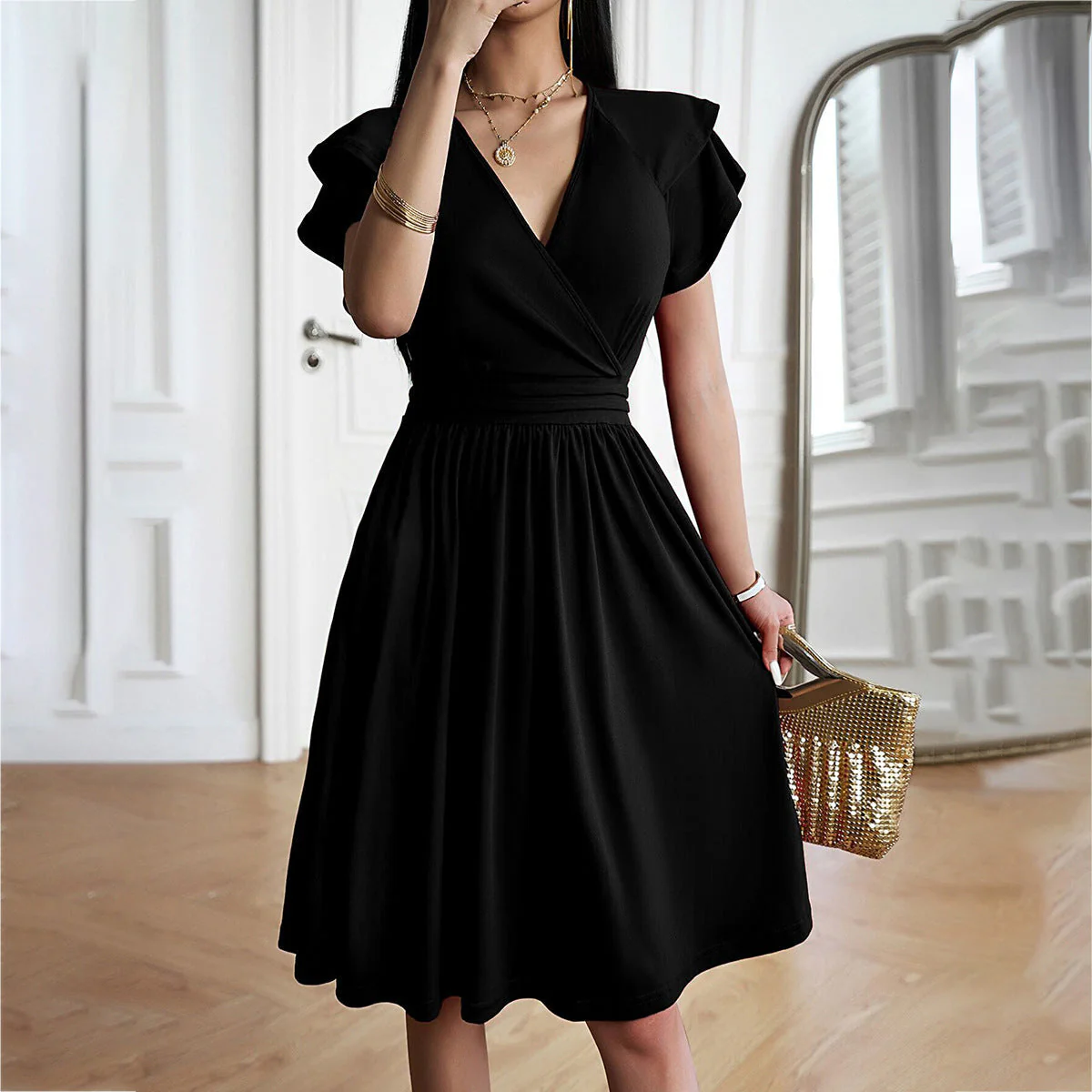 Eleganza™ – Damen Midikleid mit V-Ausschnitt für Elegante Anlässe - Image 5