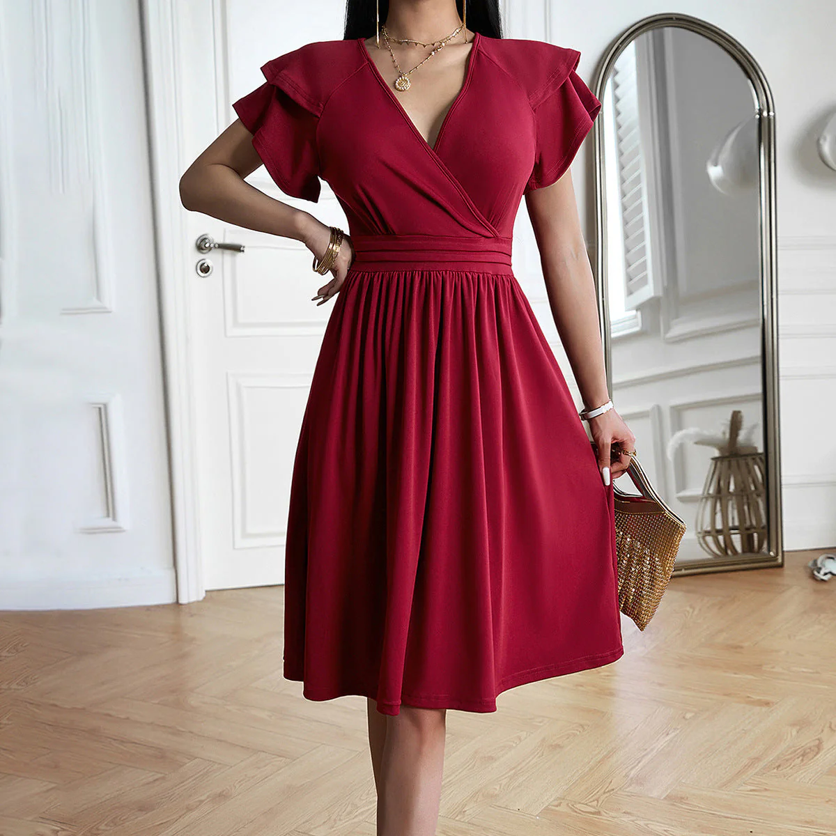 Eleganza™ – Damen Midikleid mit V-Ausschnitt für Elegante Anlässe - Image 6