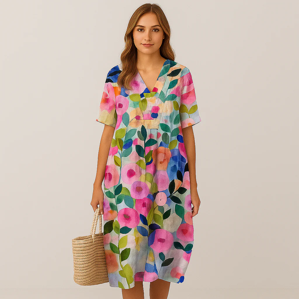 Elena Bloom Legeres Midi-Kleid – Blümchenleichtes Sommer-Eleganz-Kleid - Image 3