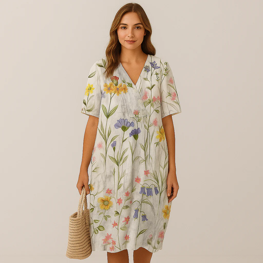 Elena Bloom Legeres Midi-Kleid – Blümchenleichtes Sommer-Eleganz-Kleid - Image 4