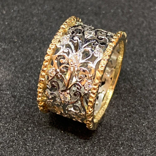 Eleonora® | Vintage Zirkonia Efeu Ring