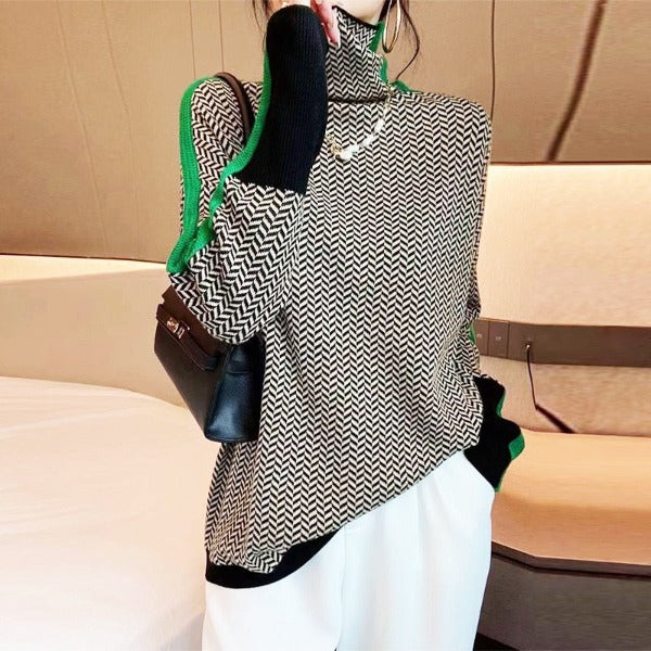 Elina™ | Pullover mit Stehkragen & markanten Kontraststreifen - Image 6