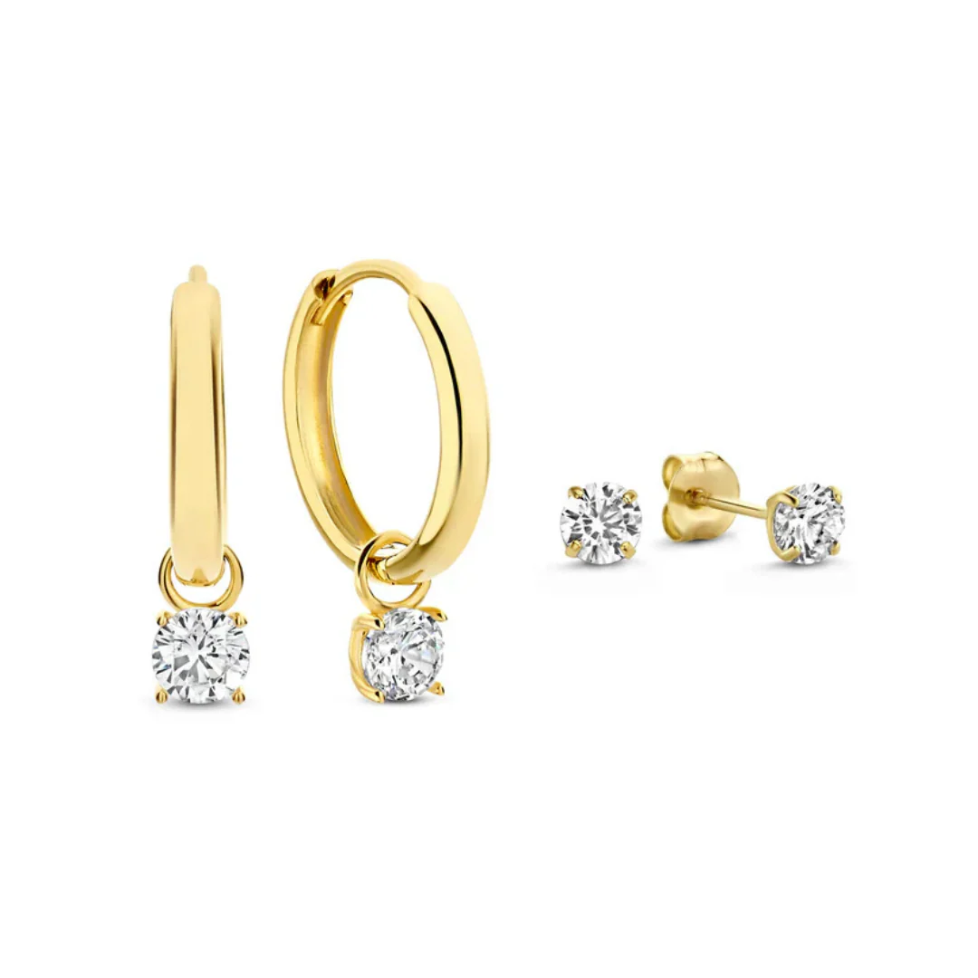 Elisabeth - Goldene Duo-Creolen - Image 5