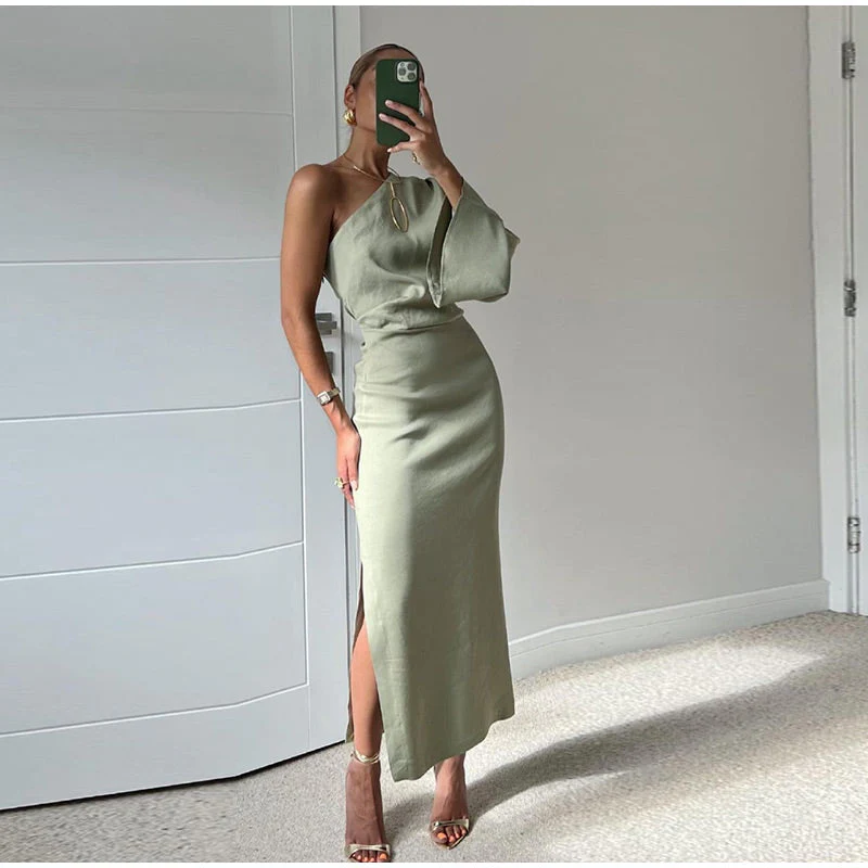 Eliza -  Stilvolles und elegantes grünes Kleid für Frauen