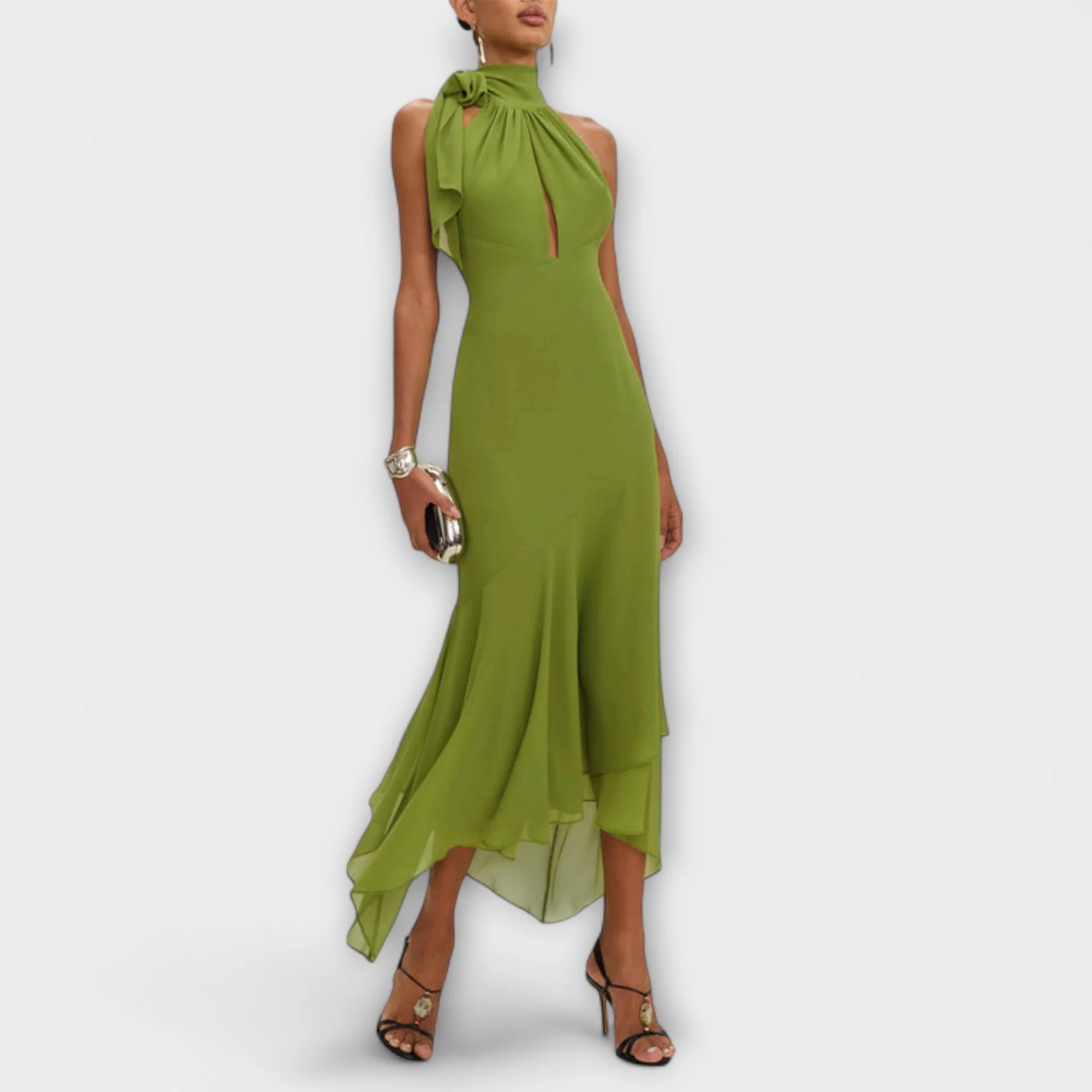 Elodie - Elegantes asymmetrisches Maxikleid - Image 2