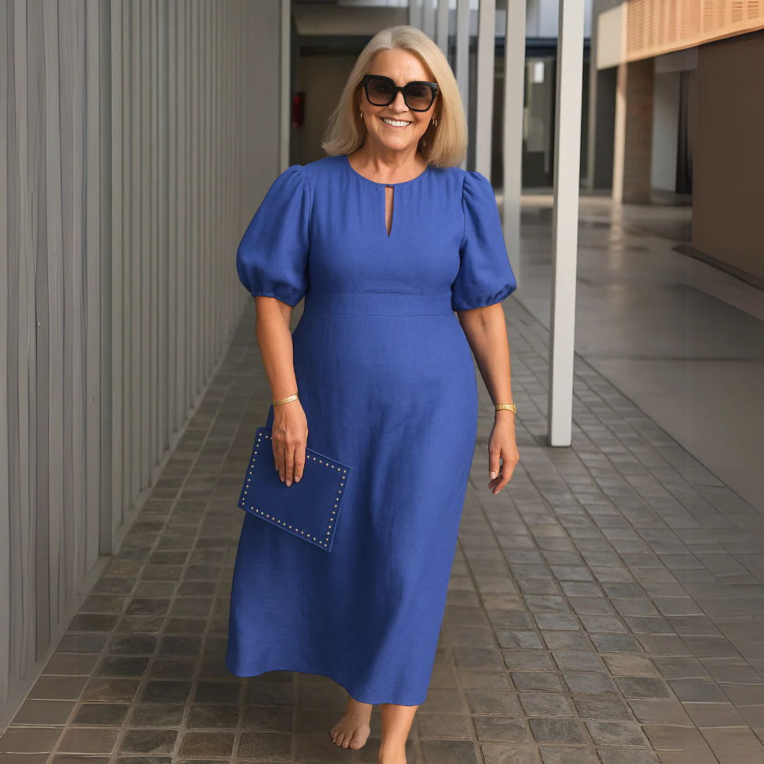 Els™ | Elegantes schlichtes Kleid mit V-Ausschnitt - Image 3