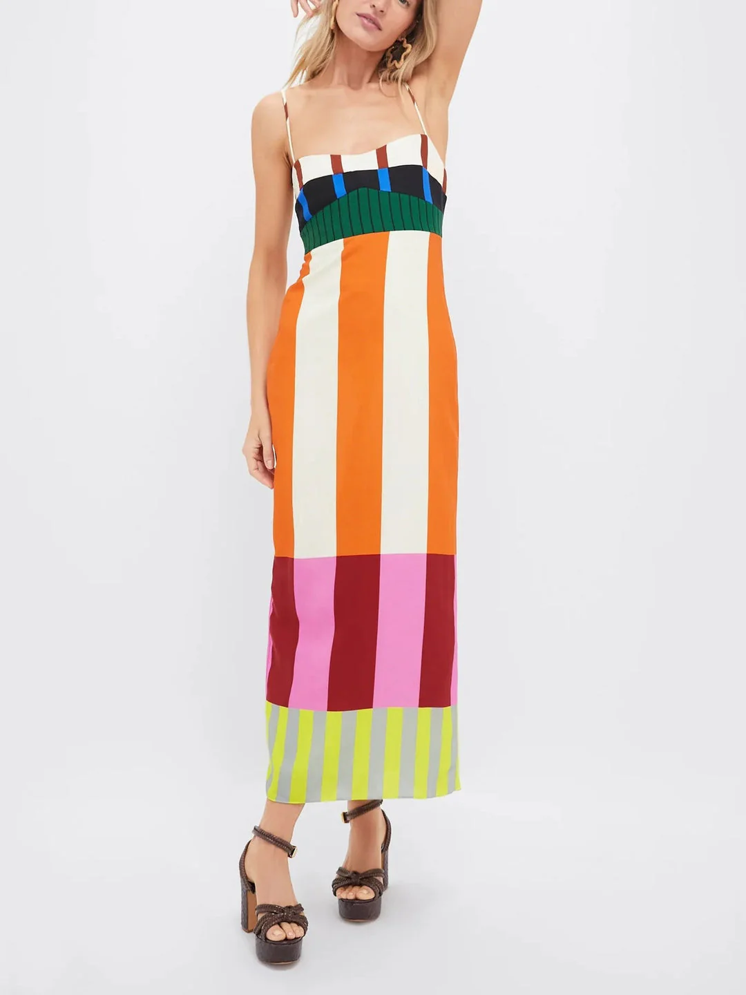 Elsa - Mehrfarbiges Langarmkleid