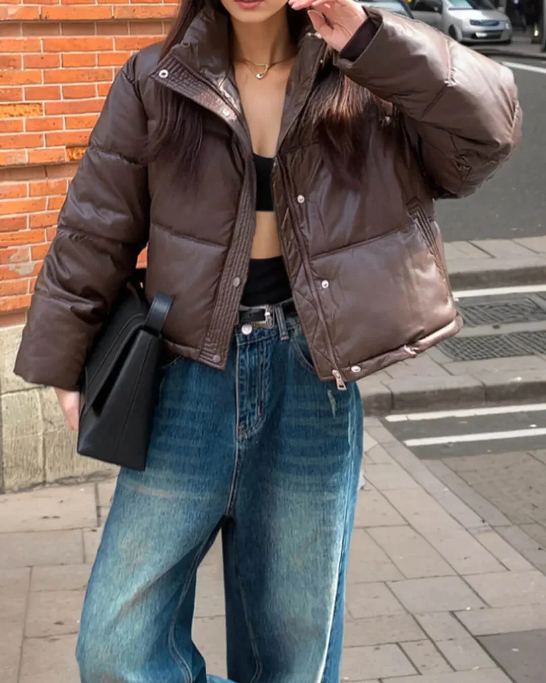 Elva | Damen Steppjacke Kurz Loose Fit Mit Stehkragen - Image 7