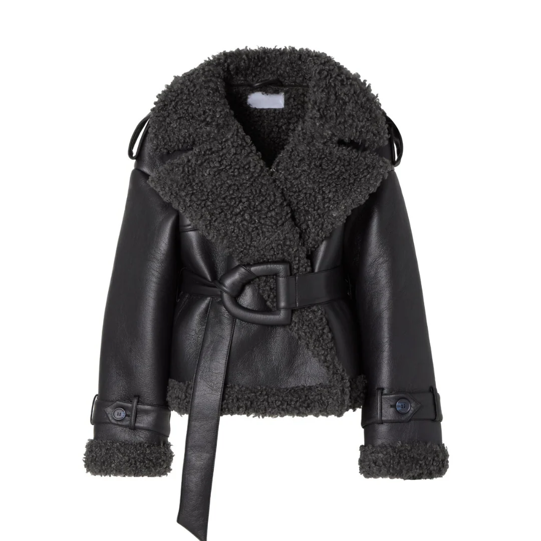 Elvira | Belted Shearling Coat - Image 4