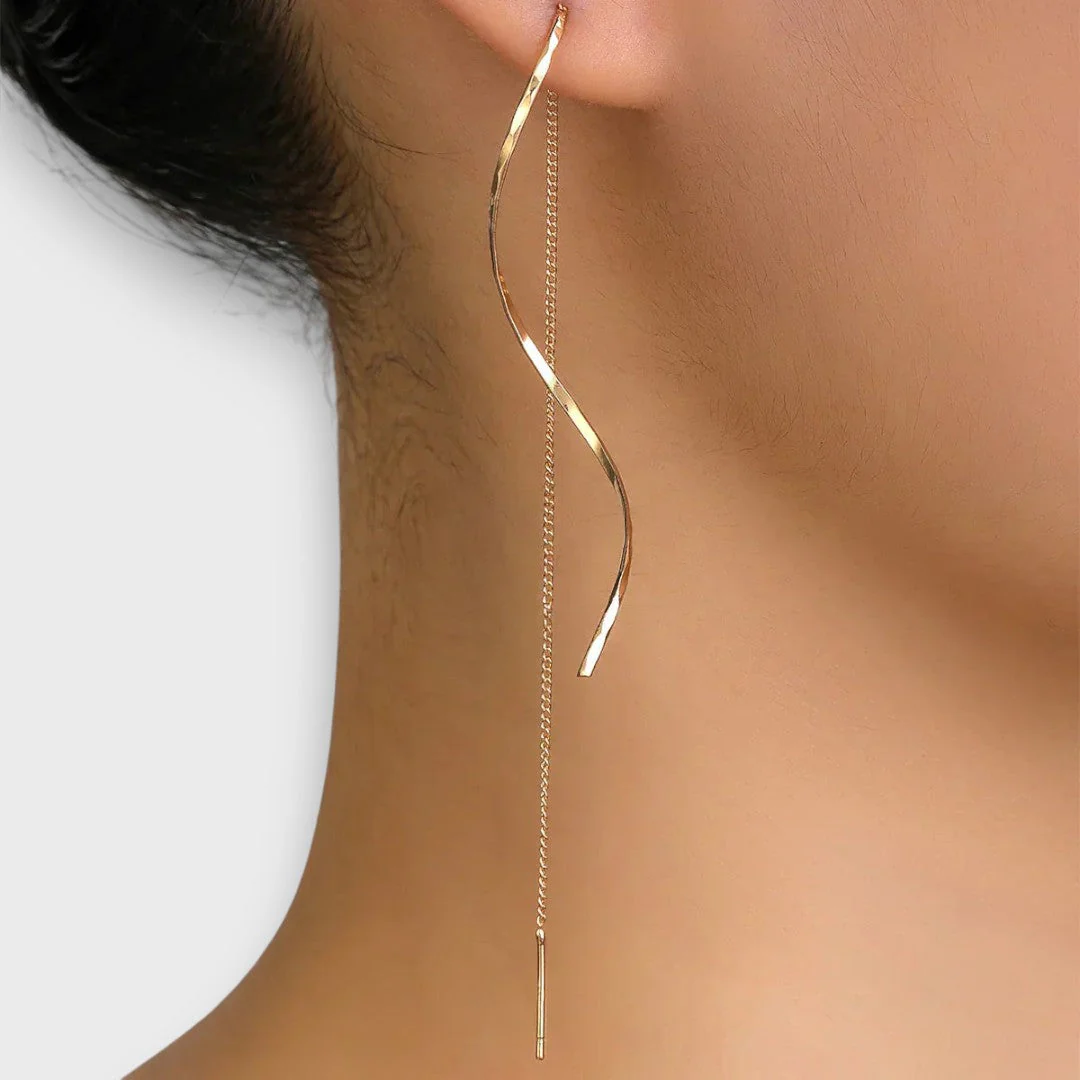 Elwira – Lange Ohrringe mit Wellenform