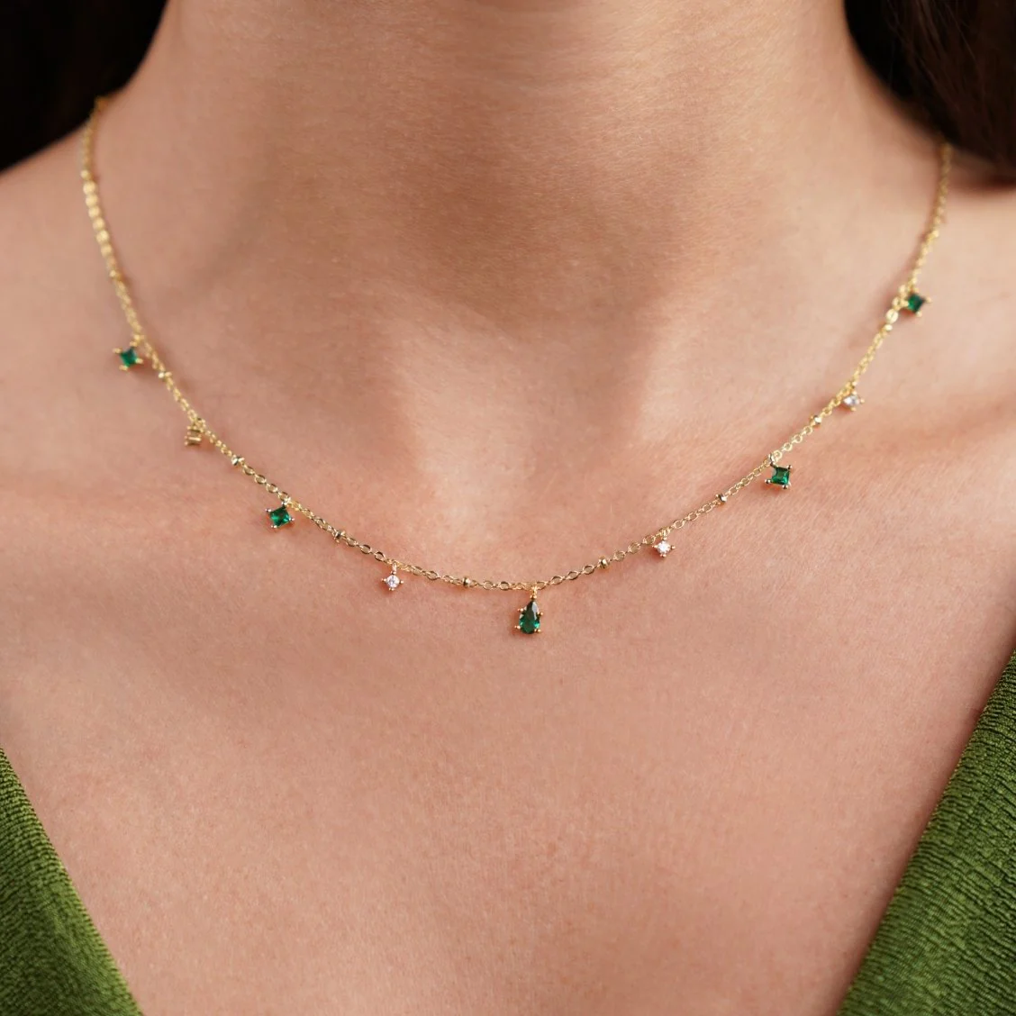 Emily Kristall Gold Halskette - Image 2