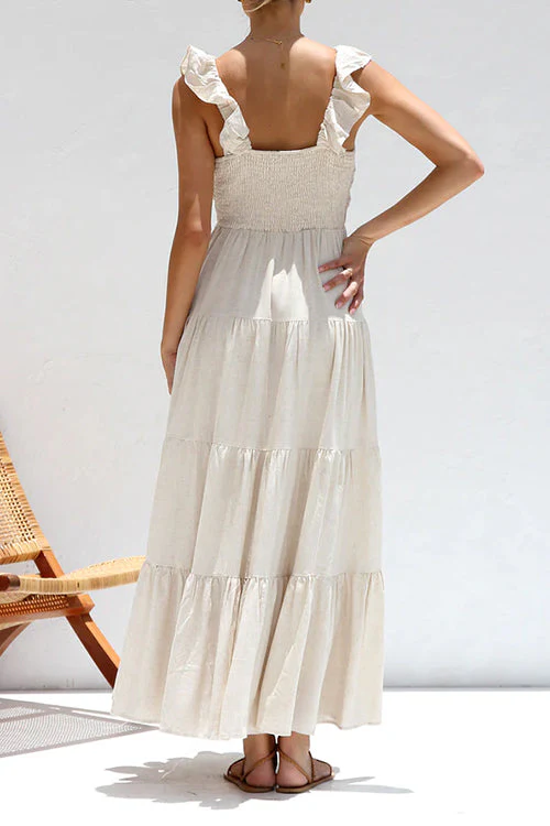 Emma | V-Ausschnitt Leinen-Maxikleid - Image 3