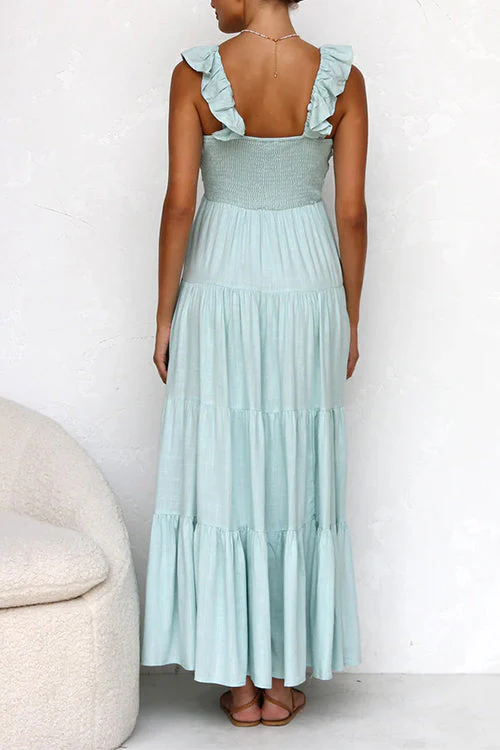 Emma | V-Ausschnitt Leinen-Maxikleid - Image 6