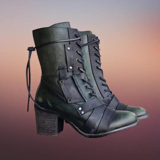 Emma - wilde retro-motorradstiefel mit dicker sohle - Image 4