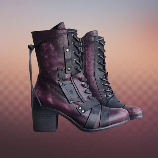 Emma - wilde retro-motorradstiefel mit dicker sohle - Image 5