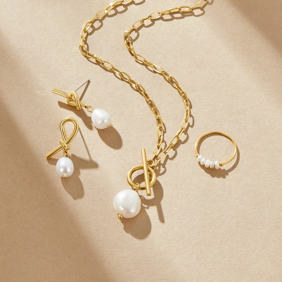 Eva Süßwasserperlen Goldkette - Image 6