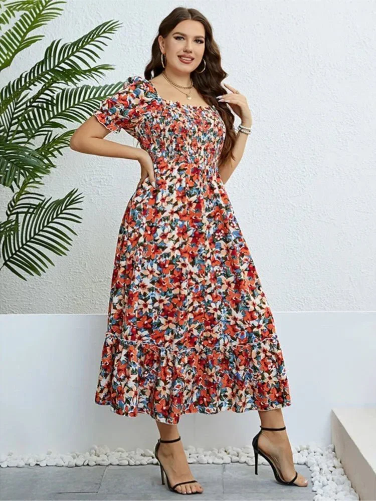 Evelina Geblümtes Midikleid