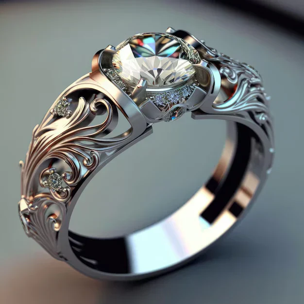 Exotischer Kristall Silber Ring