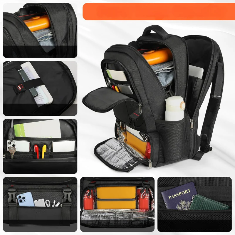 Extra-großer Reiserucksack mit Laptopfach, USB-Ladeanschluss und isoliertem Fach – Ideal für Reisen, Studium und Beruf - Image 5