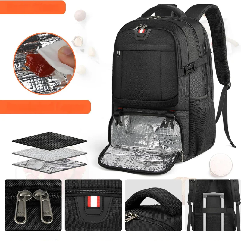Extra-großer Reiserucksack mit Laptopfach, USB-Ladeanschluss und isoliertem Fach – Ideal für Reisen, Studium und Beruf - Image 6